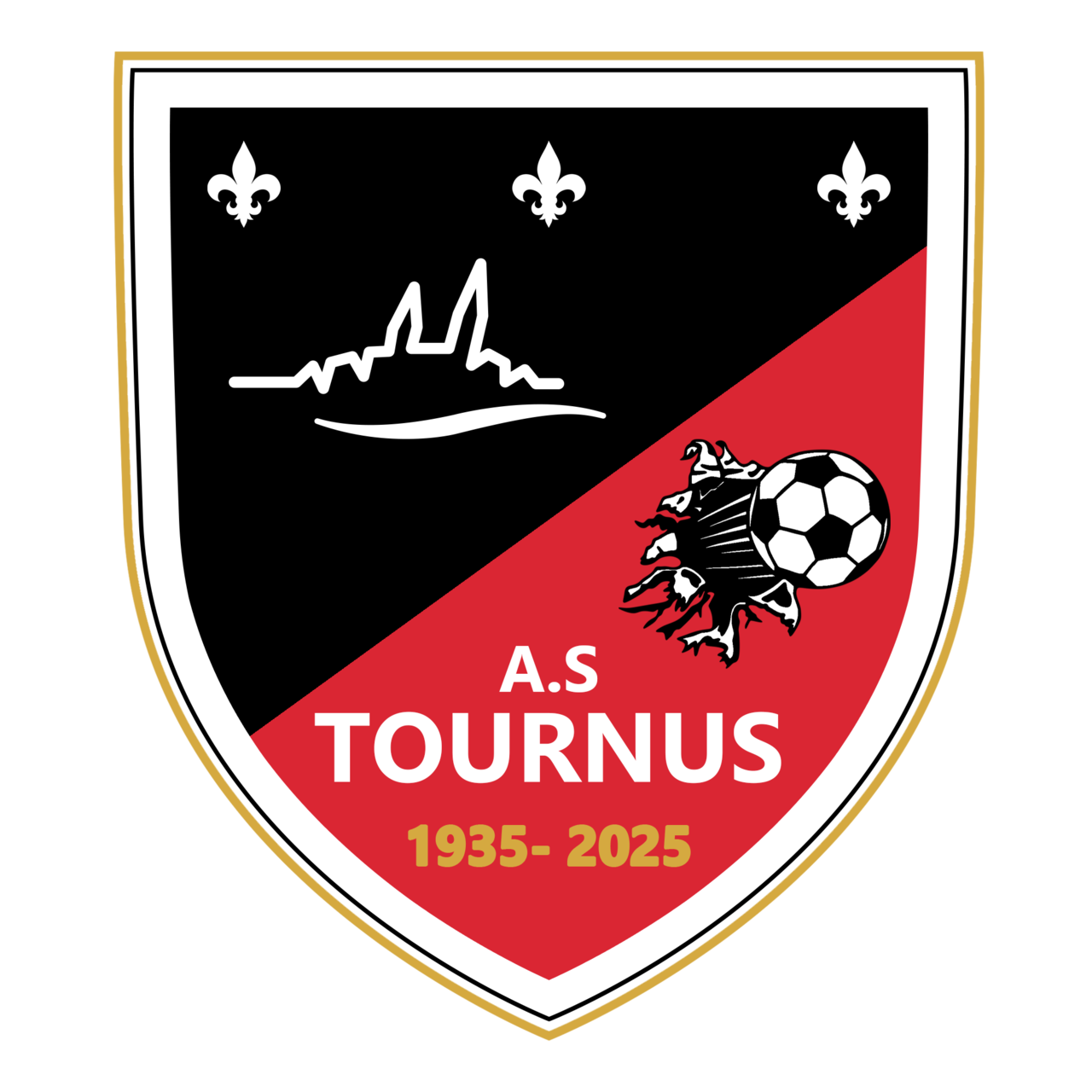 logo officiel as tournus foot 90 ans